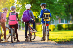 Children Cycling to School